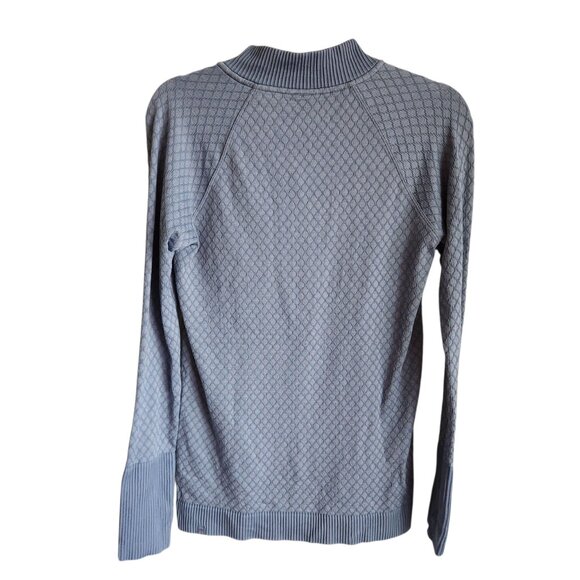 Lululemon Shirt Women's 8 Medium Blue Rest Less Half Zip Pullover Quilted Thumbh - Picture 7 of 10